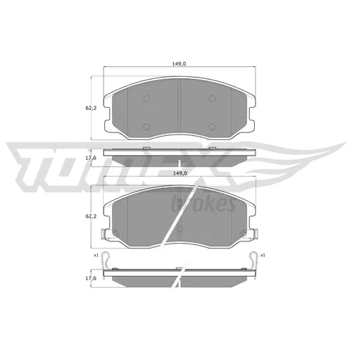 Sada brzdových platničiek kotúčovej brzdy TOMEX Brakes TX 16-42