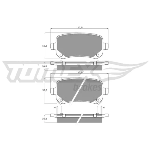 Sada brzdových platničiek kotúčovej brzdy TOMEX Brakes TX 17-84