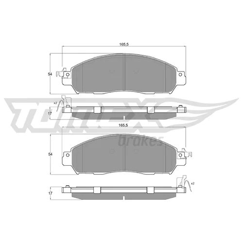 Sada brzdových platničiek kotúčovej brzdy TOMEX Brakes TX 18-41