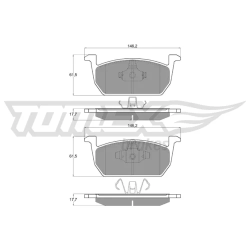 Sada brzdových platničiek kotúčovej brzdy TOMEX Brakes TX 18-73