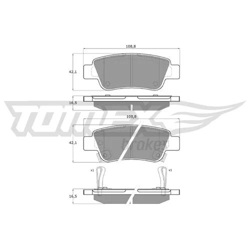 Sada brzdových platničiek kotúčovej brzdy TOMEX Brakes TX 19-07