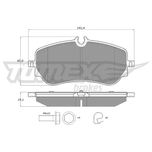 Sada brzdových platničiek kotúčovej brzdy TOMEX Brakes TX 19-14