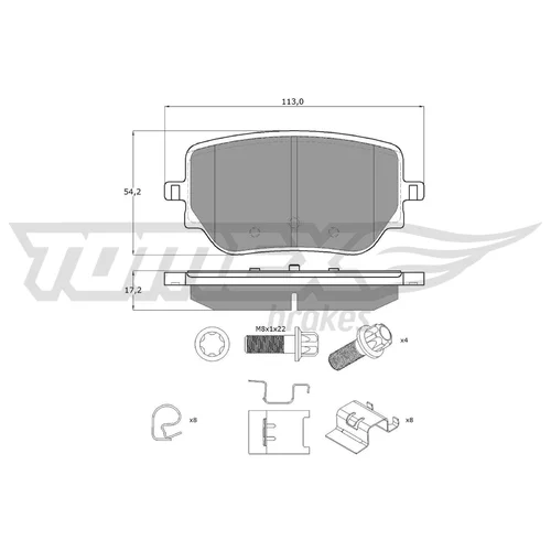 Sada brzdových platničiek kotúčovej brzdy TOMEX Brakes TX 19-49