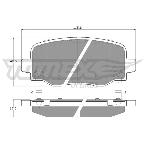 Sada brzdových platničiek kotúčovej brzdy TOMEX Brakes TX 60-12