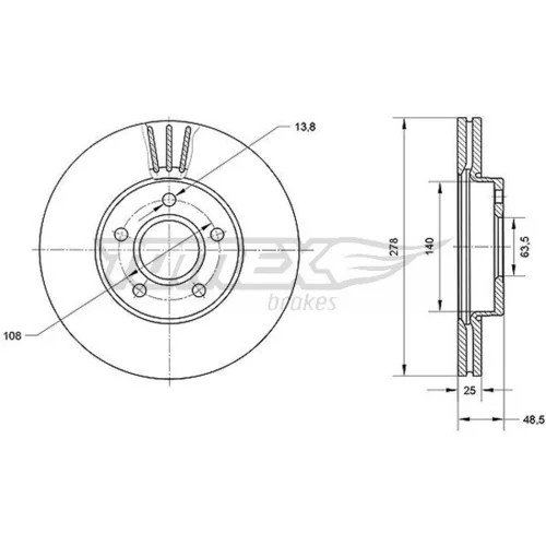 Brzdový kotúč TOMEX Brakes TX 71-11