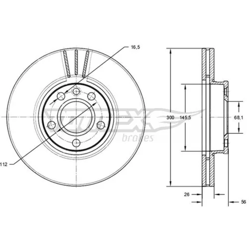 Brzdový kotúč TX 71-33 (TOMEX Brakes)