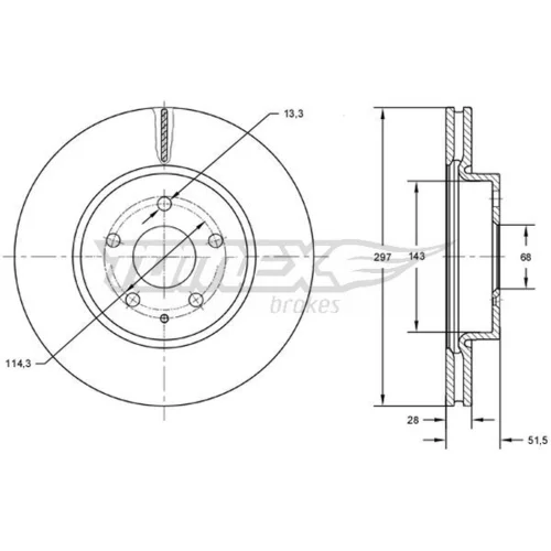 Brzdový kotúč TOMEX Brakes TX 72-77