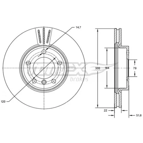 Brzdový kotúč TOMEX Brakes TX 72-85