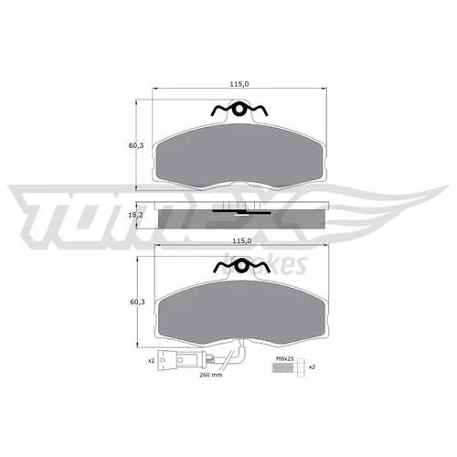 Sada brzdových platničiek kotúčovej brzdy TOMEX Brakes TX 10-271