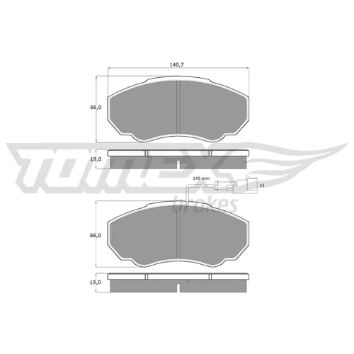 Sada brzdových platničiek kotúčovej brzdy TOMEX Brakes TX 12-45