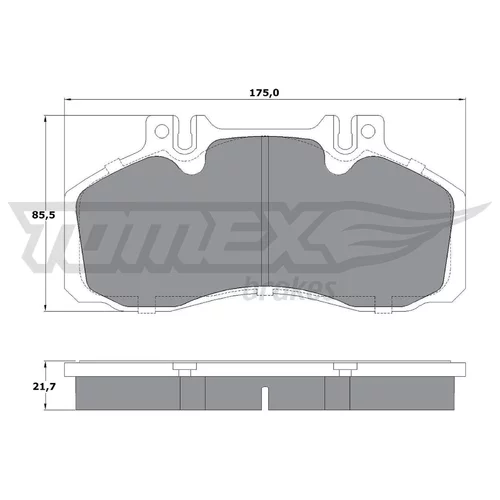 Sada brzdových platničiek kotúčovej brzdy TOMEX Brakes TX 12-88