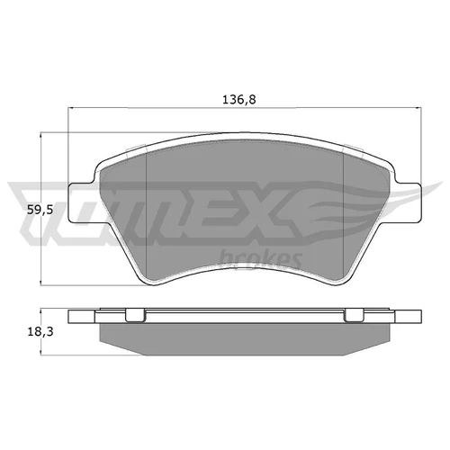 Sada brzdových platničiek kotúčovej brzdy TOMEX Brakes TX 13-54