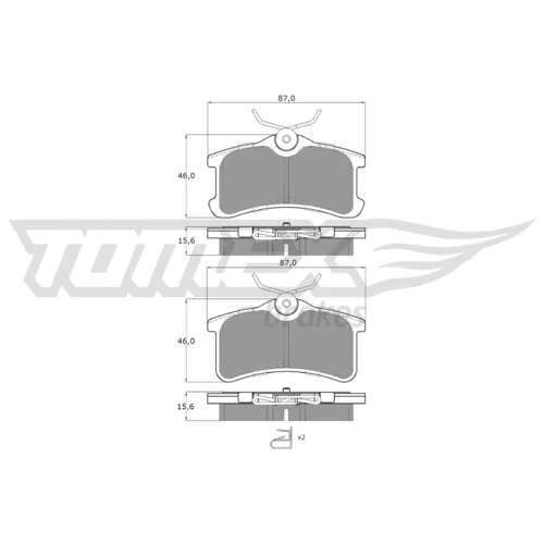 Sada brzdových platničiek kotúčovej brzdy TX 13-65 (TOMEX Brakes)