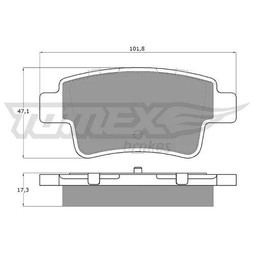 Sada brzdových platničiek kotúčovej brzdy TOMEX Brakes TX 14-62