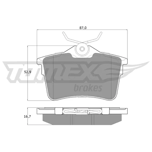 Sada brzdových platničiek kotúčovej brzdy TOMEX Brakes TX 16-26