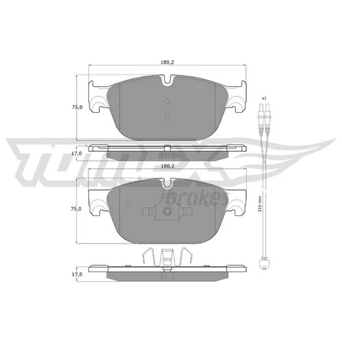 Sada brzdových platničiek kotúčovej brzdy TOMEX Brakes TX 16-78