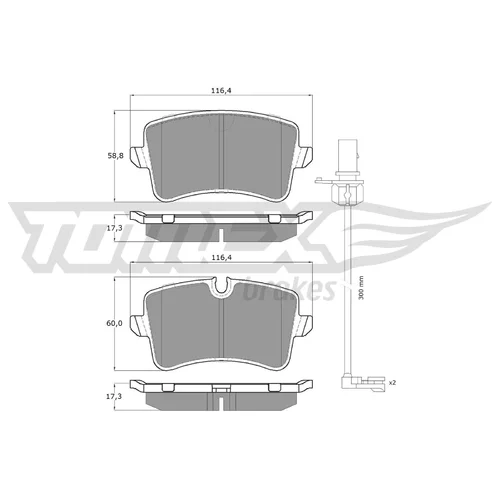 Sada brzdových platničiek kotúčovej brzdy TOMEX Brakes TX 16-81