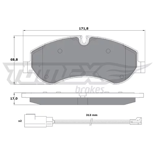 Sada brzdových platničiek kotúčovej brzdy TOMEX Brakes TX 16-95