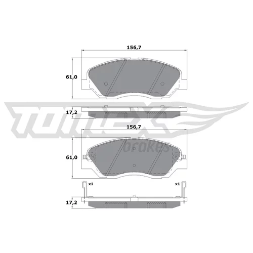 Sada brzdových platničiek kotúčovej brzdy TOMEX Brakes TX 17-44