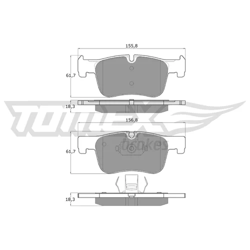 Sada brzdových platničiek kotúčovej brzdy TOMEX Brakes TX 18-45