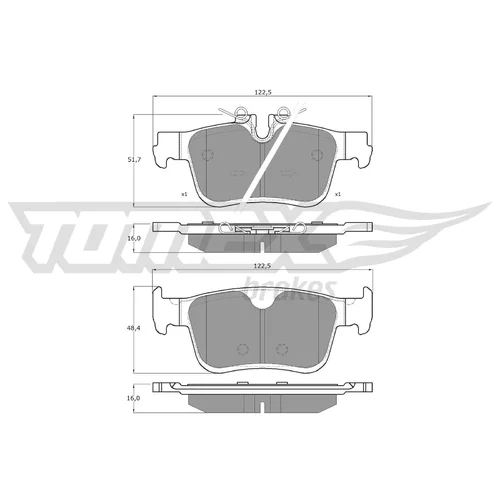 Sada brzdových platničiek kotúčovej brzdy TX 18-872 (TOMEX Brakes)