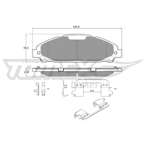 Sada brzdových platničiek kotúčovej brzdy TOMEX Brakes TX 18-96