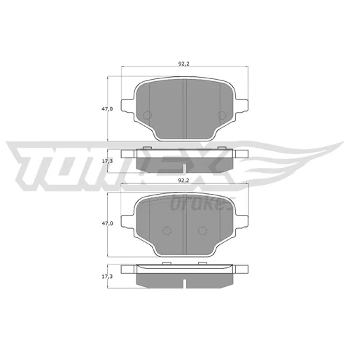 Sada brzdových platničiek kotúčovej brzdy TOMEX Brakes TX 19-92