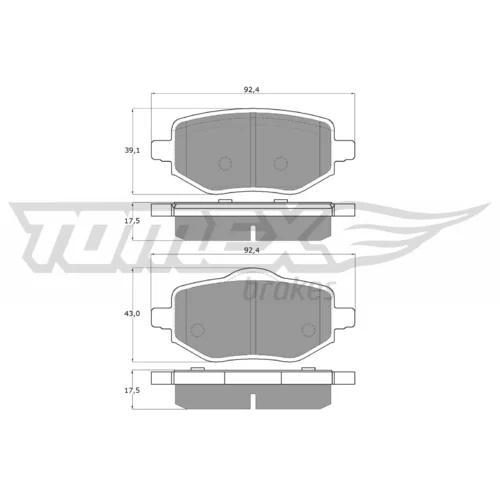 Sada brzdových platničiek kotúčovej brzdy TOMEX Brakes TX 60-02