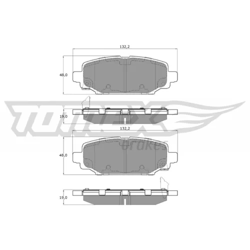 Sada brzdových platničiek kotúčovej brzdy TOMEX Brakes TX 60-03