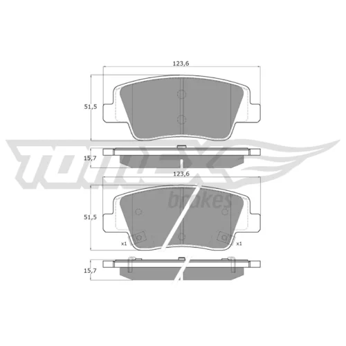 Sada brzdových platničiek kotúčovej brzdy TOMEX Brakes TX 60-24