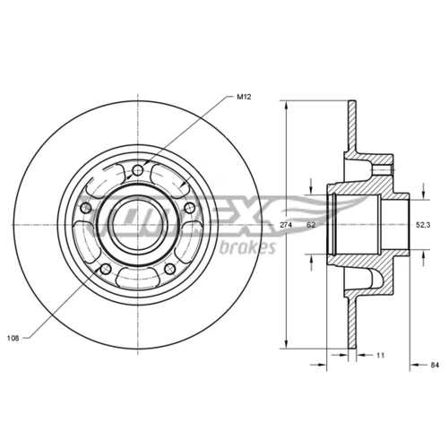 Brzdový kotúč TOMEX Brakes TX 71-831