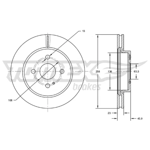 Brzdový kotúč TOMEX Brakes TX 72-66