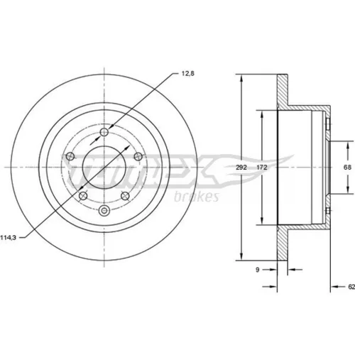 Brzdový kotúč TOMEX Brakes TX 72-89