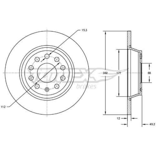 Brzdový kotúč TOMEX Brakes TX 72-92