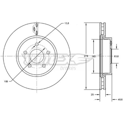 Brzdový kotúč TX 73-02 (TOMEX Brakes)
