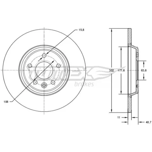 Brzdový kotúč TOMEX Brakes TX 73-08