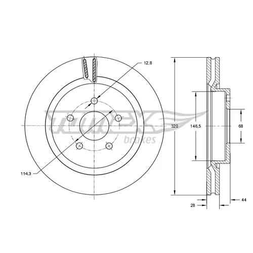 Brzdový kotúč TOMEX Brakes TX 73-52