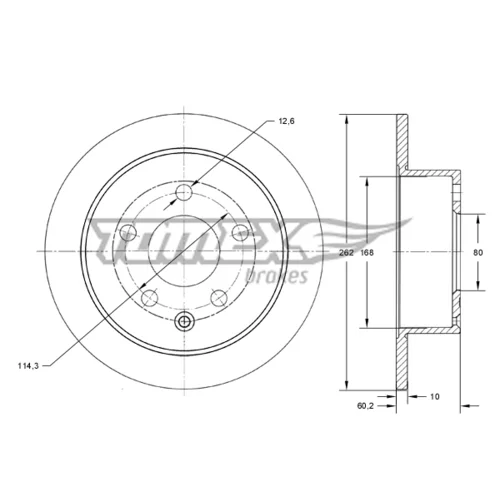 Brzdový kotúč TOMEX Brakes TX 73-86