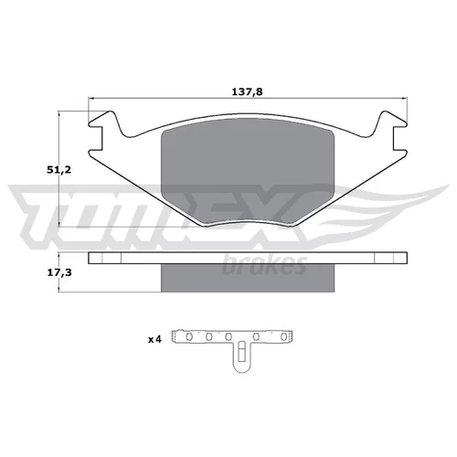 Sada brzdových platničiek kotúčovej brzdy TOMEX Brakes TX 10-15