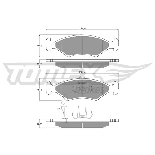 Sada brzdových platničiek kotúčovej brzdy TOMEX Brakes TX 10-29