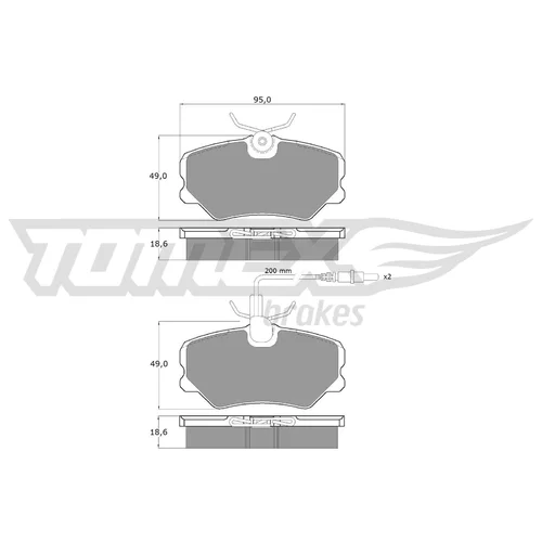 Sada brzdových platničiek kotúčovej brzdy TOMEX Brakes TX 10-44