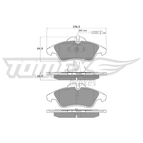 Sada brzdových platničiek kotúčovej brzdy TOMEX Brakes TX 10-931