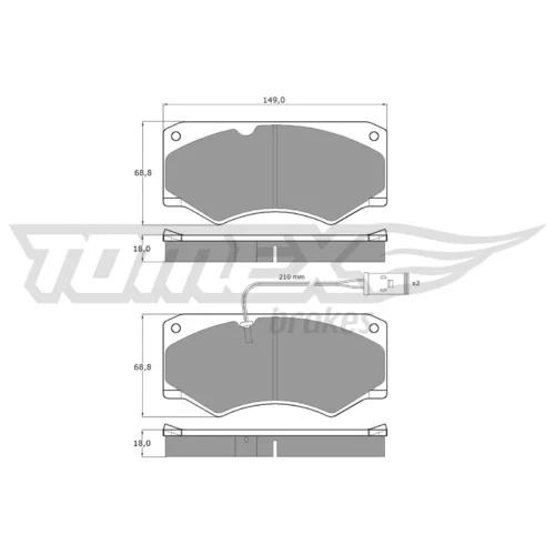 Sada brzdových platničiek kotúčovej brzdy TOMEX Brakes TX 12-36