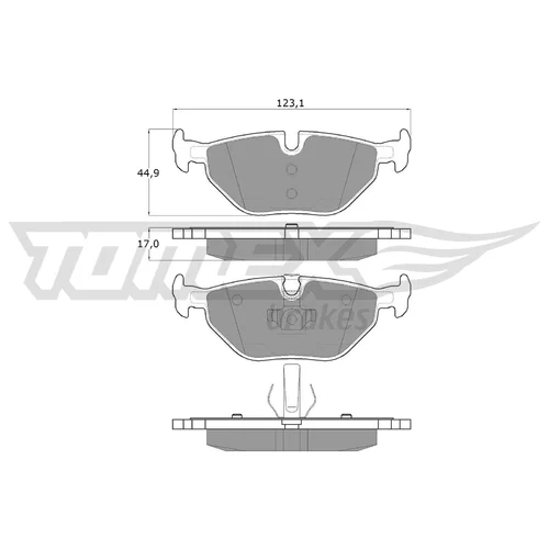 Sada brzdových platničiek kotúčovej brzdy TOMEX Brakes TX 13-17