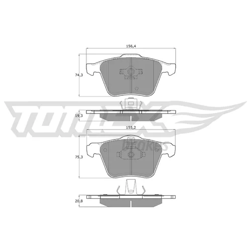 Sada brzdových platničiek kotúčovej brzdy TOMEX Brakes TX 14-06