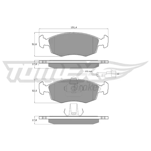 Sada brzdových platničiek kotúčovej brzdy TOMEX Brakes TX 14-11