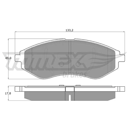 Sada brzdových platničiek kotúčovej brzdy TOMEX Brakes TX 14-22