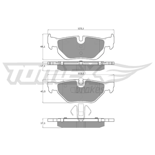 Sada brzdových platničiek kotúčovej brzdy TOMEX Brakes TX 14-36