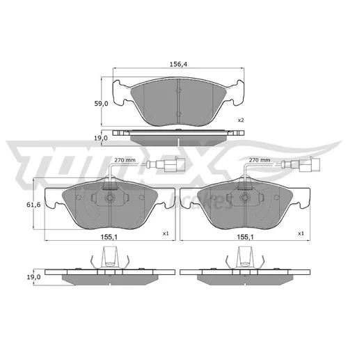 Sada brzdových platničiek kotúčovej brzdy TOMEX Brakes TX 15-05