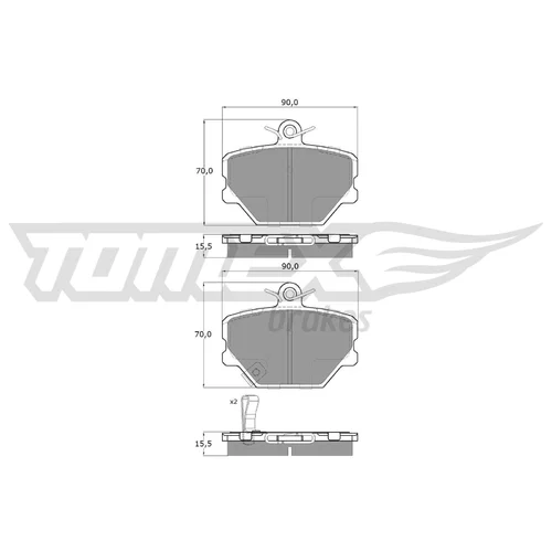 Sada brzdových platničiek kotúčovej brzdy TOMEX Brakes TX 15-07